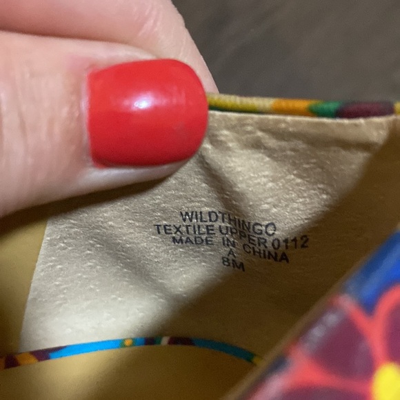 Nine West Wild Thing Cork Wedges. Bright Floral Paisley. Peep Toe. Size 8. - Picture 7 of 8